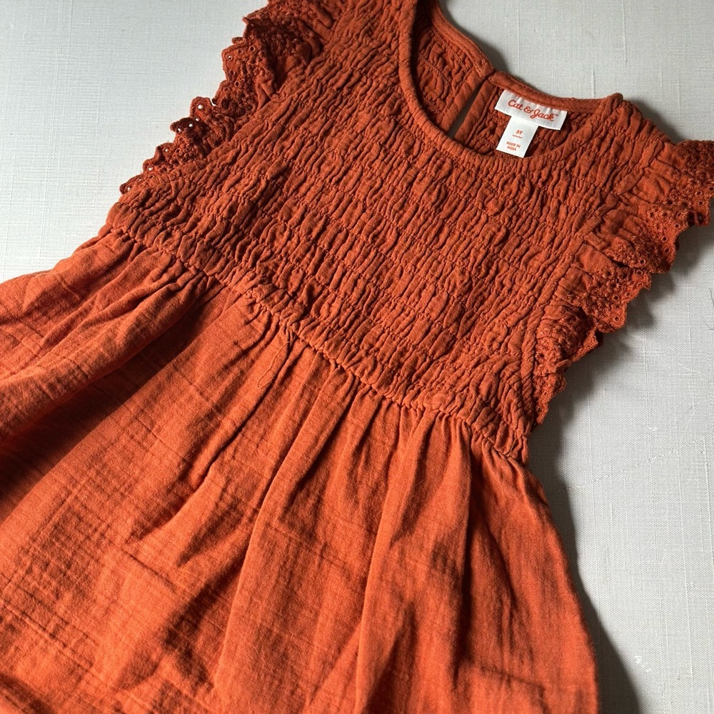 Cat & Jack Terracotta Smocked Dress